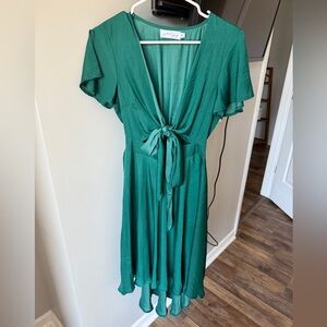 Petal & Pup Green Tie-Front Dress